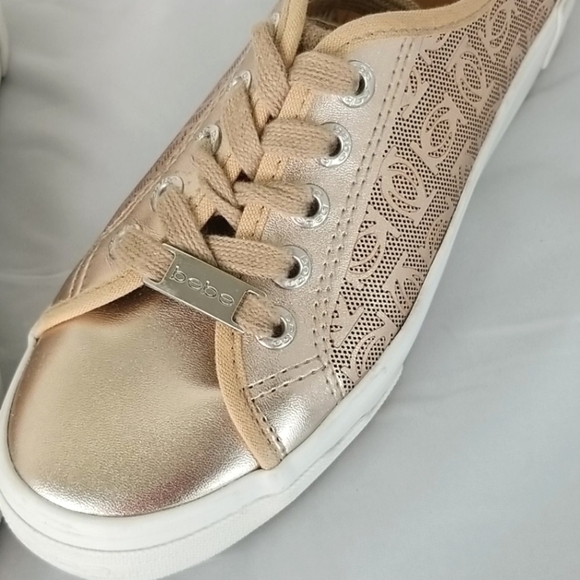 BEBE SPORTS Rose Gold Sneakers, size 6 - Picture 2 of 7